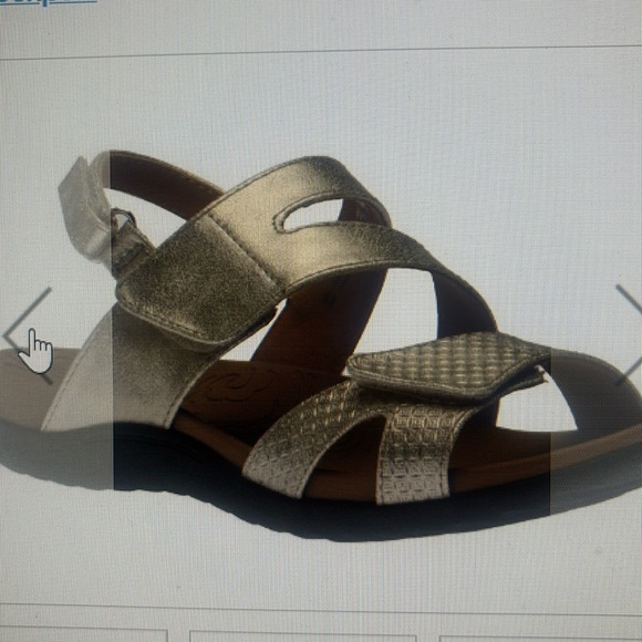 NWB Rockport Ridge Asym Velcro Sandal.   Size 6. Metallic - Picture 3 of 4